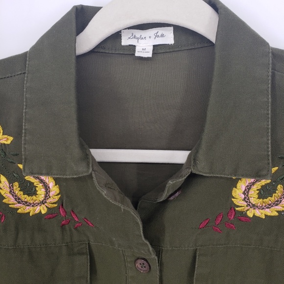 Skylar + Jade Boho Embroidered Shirt Jacket Sz M - Picture 3 of 8